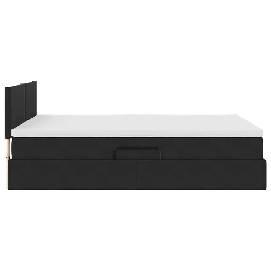 Lit de Rangement avec matelas Noir 140 x 200 cm Velours - 10