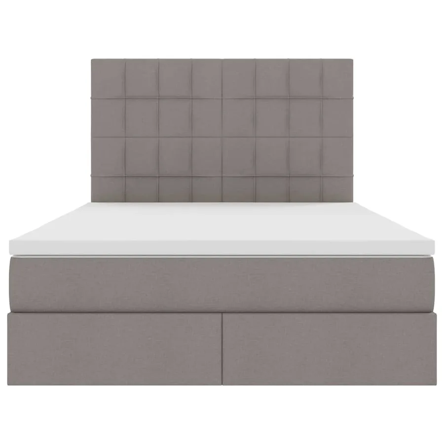 Lit avec rangement et matelas Taupe 140 x 200 cm tissu - 7