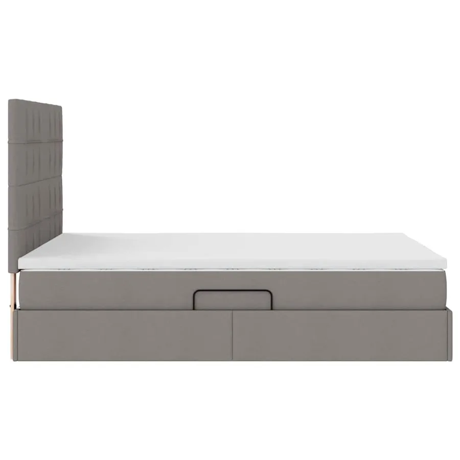 Lit de rangement LED avec matelas Taupe 140 x 200 cm Tissu - 11