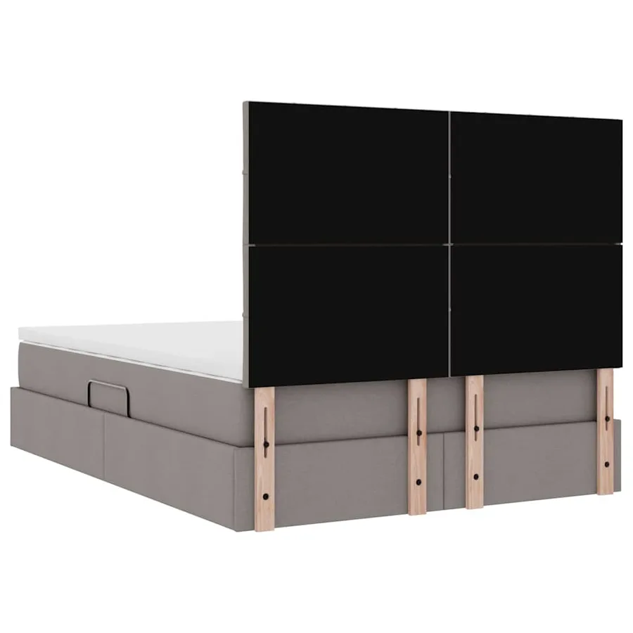 Lit de rangement LED avec matelas Taupe 140 x 200 cm Tissu - 12