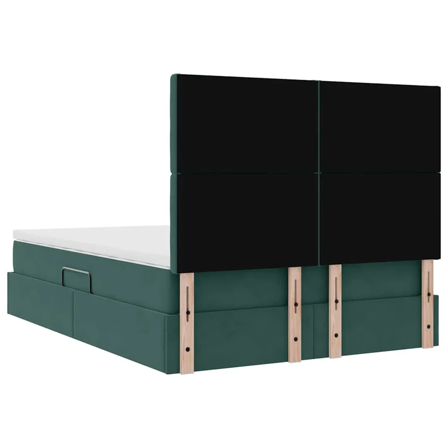 Lit de rangement LED avec matelas Vert foncé 140 x 200 cm - 12