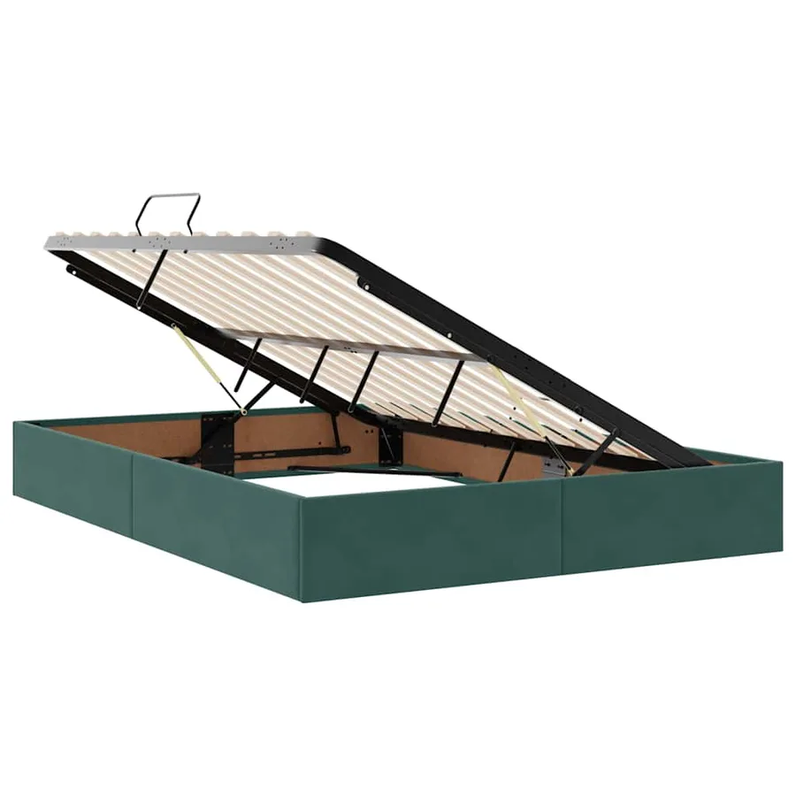 Lit de rangement LED avec matelas Vert foncé 140 x 200 cm - 7