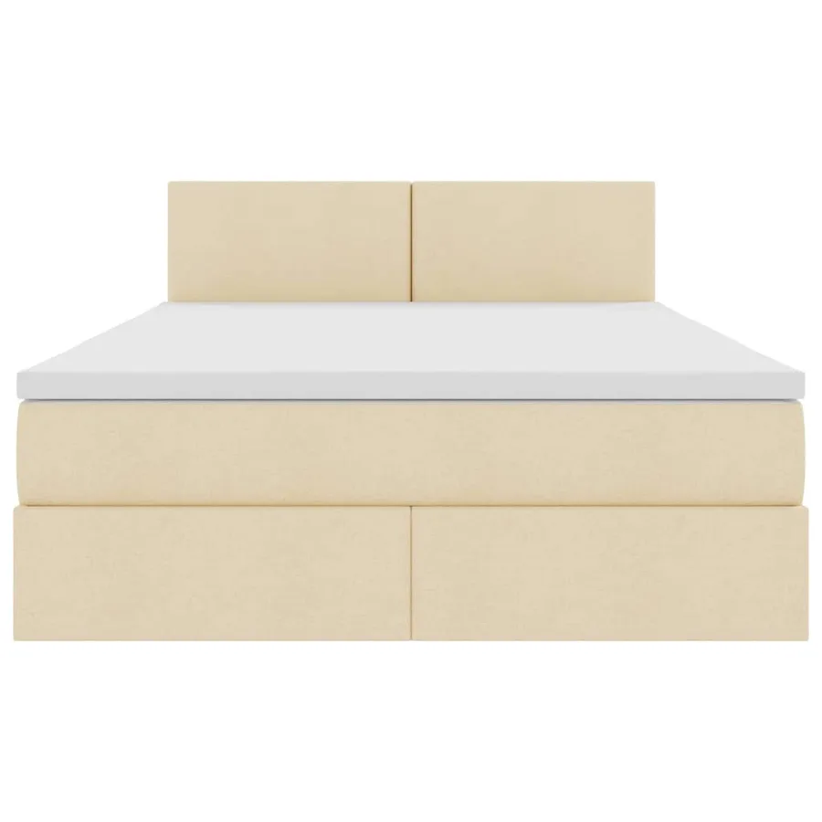 Lit avec rangement et matelas avec matelas Crème 140 x 200 cm - 7