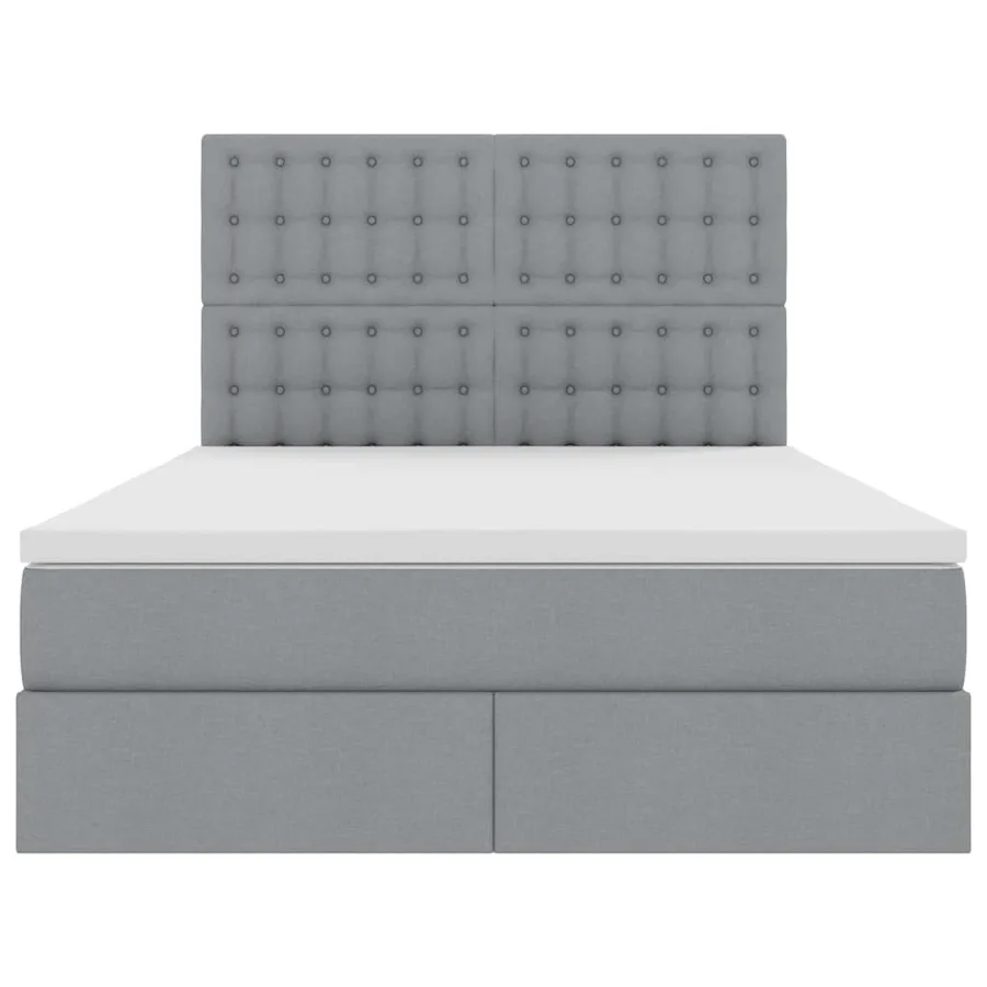 Lit avec rangement et matelas Gris clair 140 x 200 cm tissu - 7