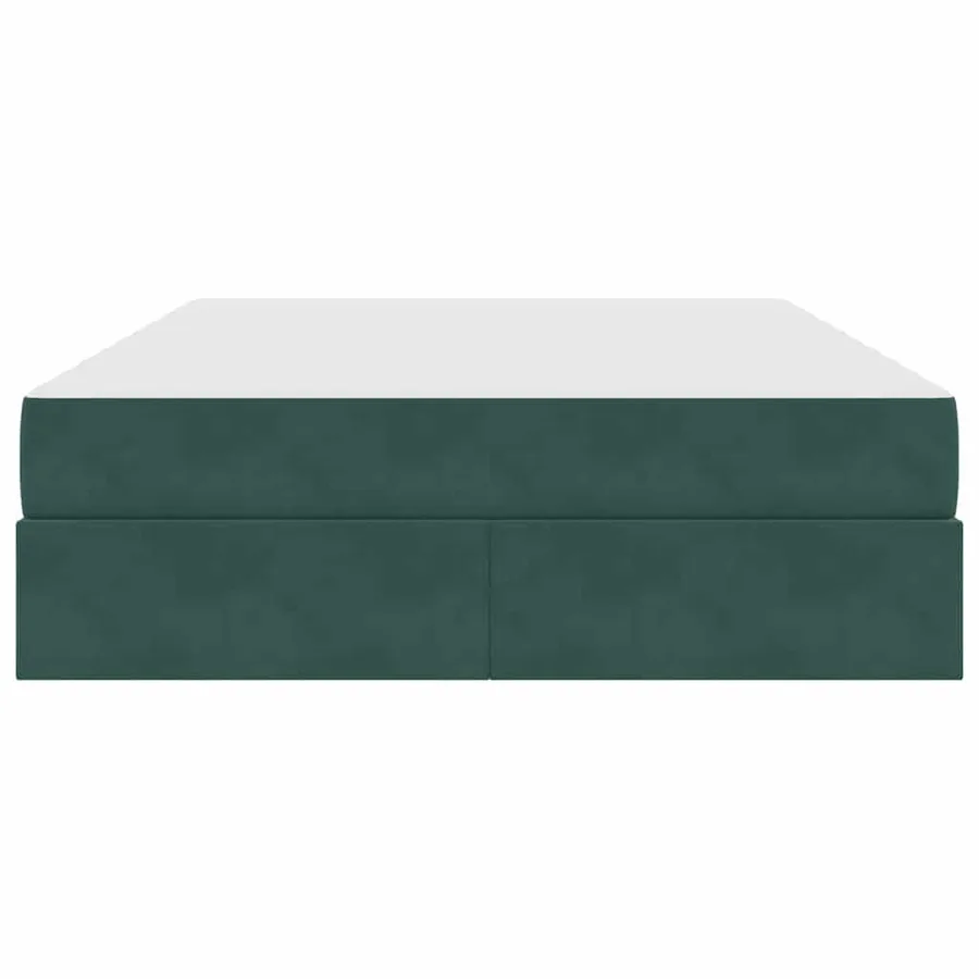 Lit avec rangement et matelas Vert foncé 140 x 200 cm Velours - 7