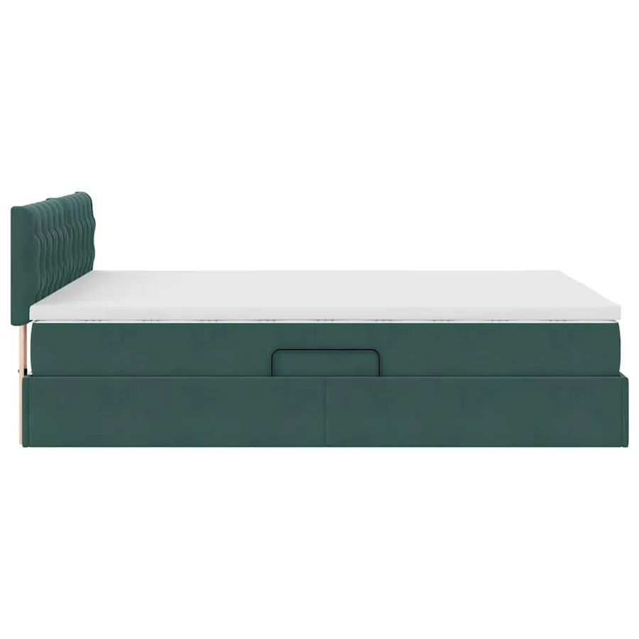 Lit de rangement LED avec matelas Vert foncé 140 x 200 cm - 11