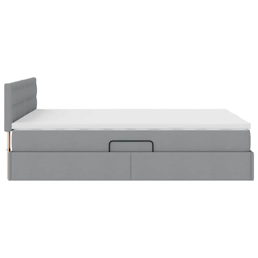 Lit avec rangement et matelas Gris clair 140 x 200 cm - 8