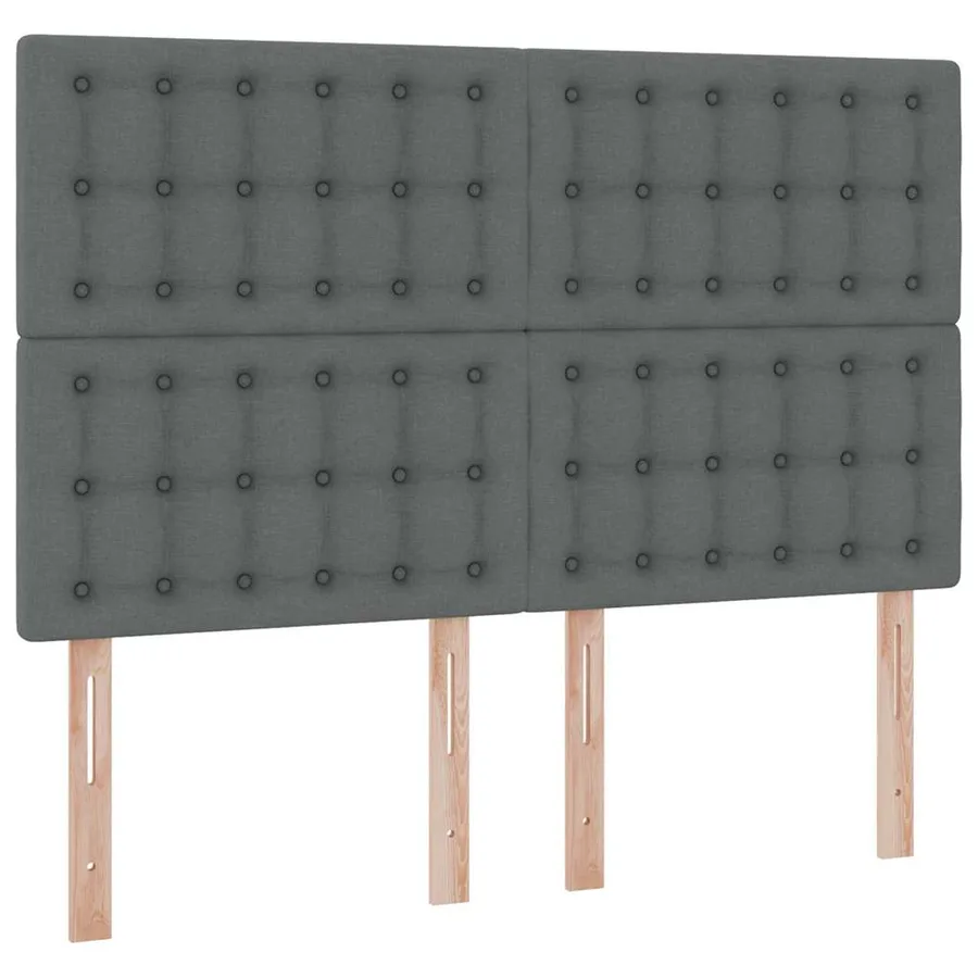 Lit de rangement LED avec matelas Gris foncé 140 x 200 cm Tissu - 10