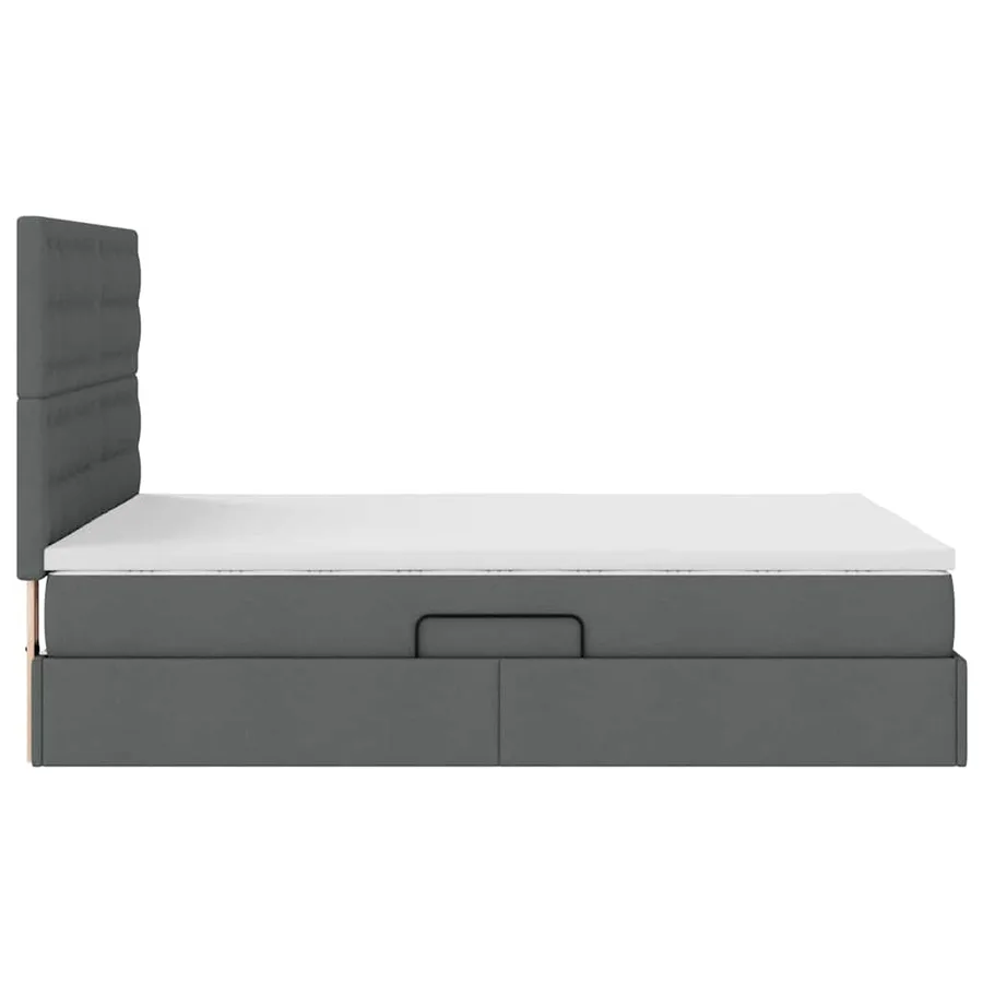 Lit de rangement LED avec matelas Gris foncé 140 x 200 cm Tissu - 11