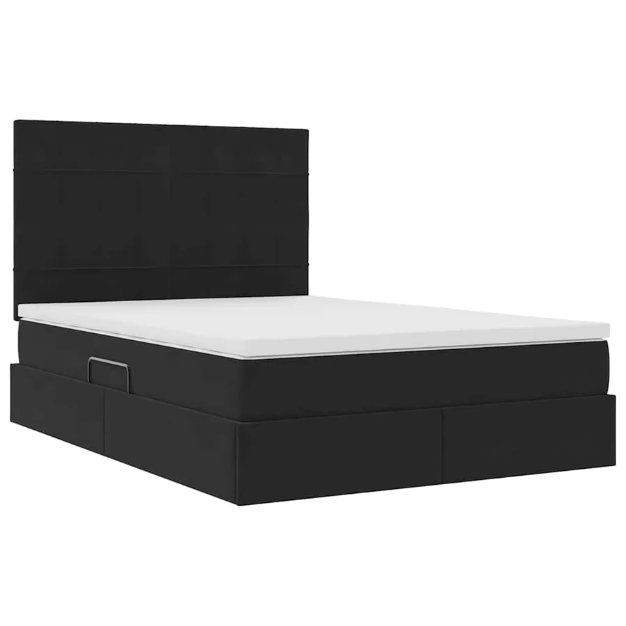 Lit avec rangement et matelas Noir 140 x 200 cm Velours - 5