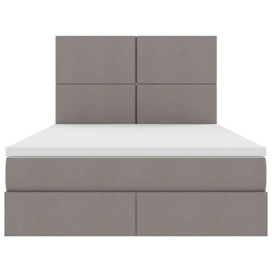 Lit avec rangement et matelas Taupe 140 x 200 cm tissu - 7