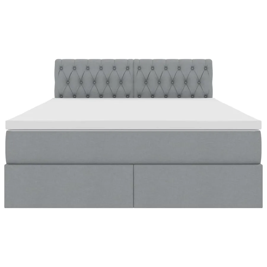 Lit avec rangement et matelas Gris clair 140 x 200 cm - 7