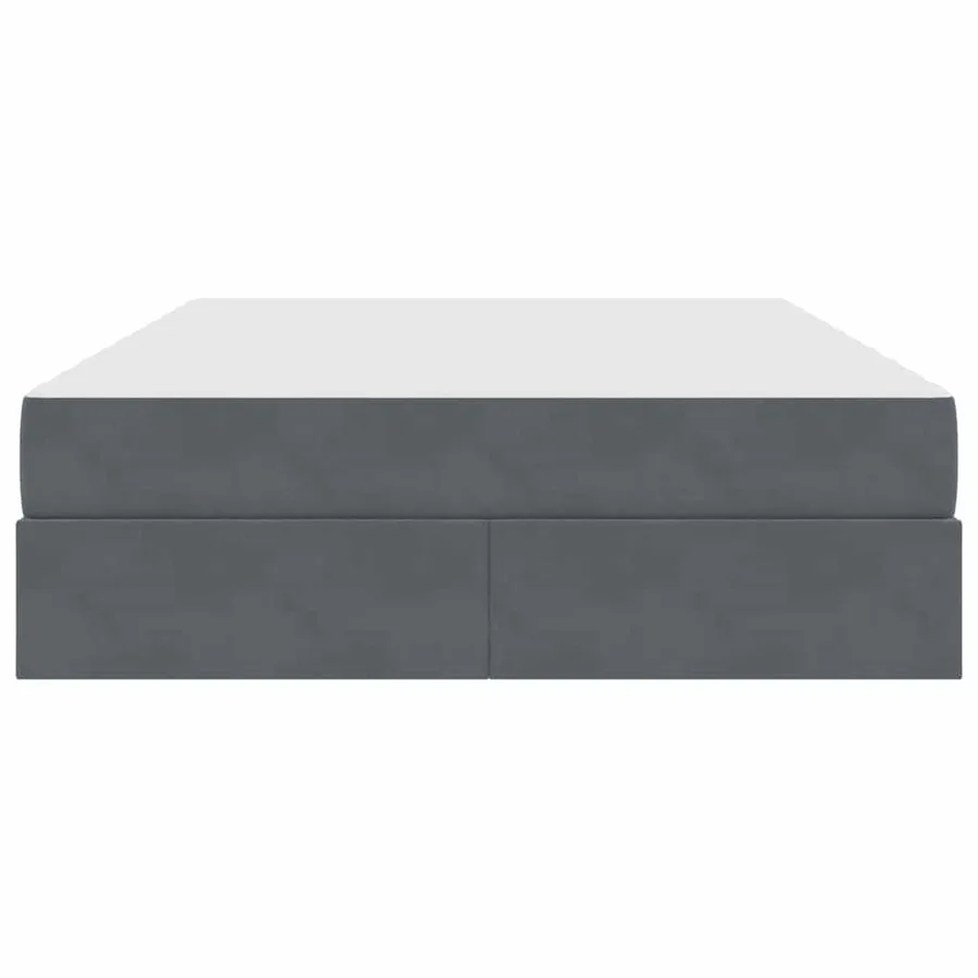 Lit avec rangement et matelas Gris foncé 140 x 200 cm Velours - 7