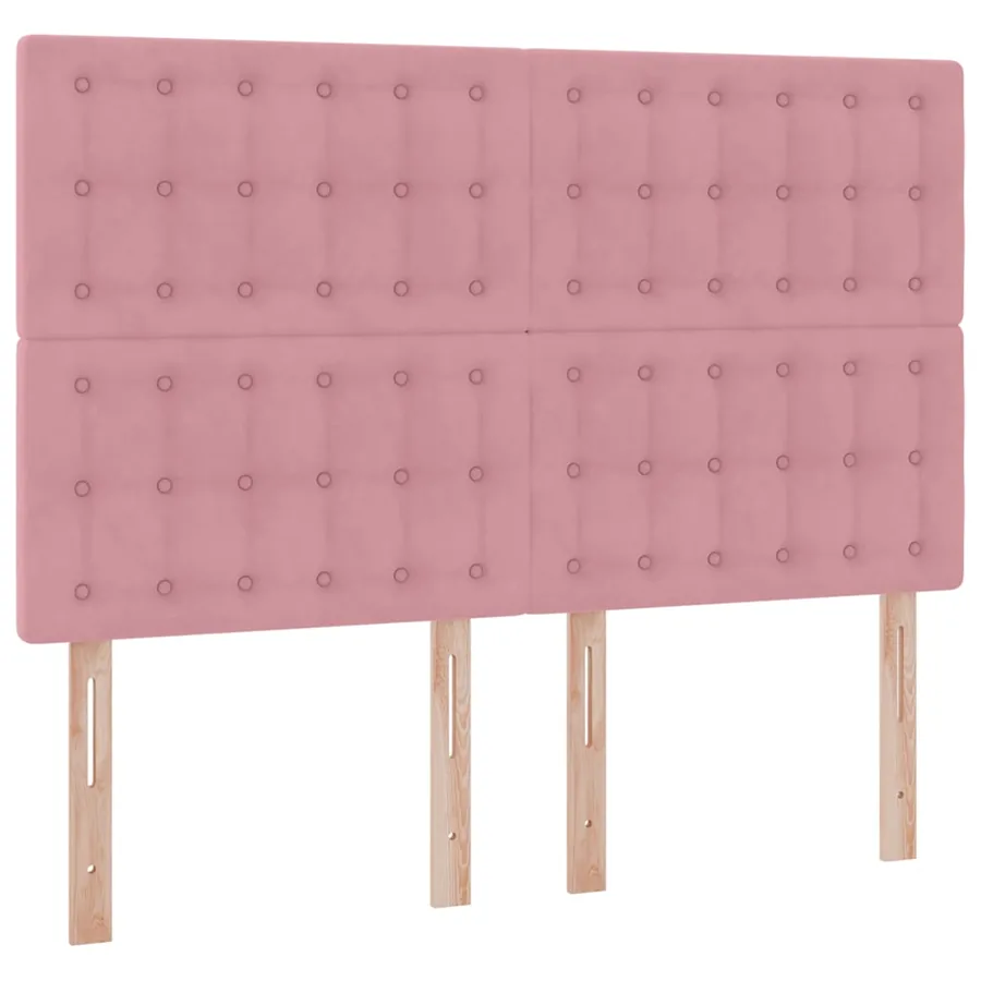Lit avec rangement et matelas Rose 140 x 200 cm Velours - 9