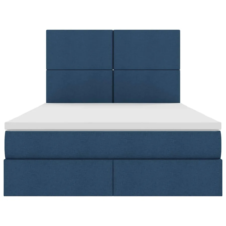 Lit avec rangement et matelas Bleu 140 x 200 cm tissu - 7