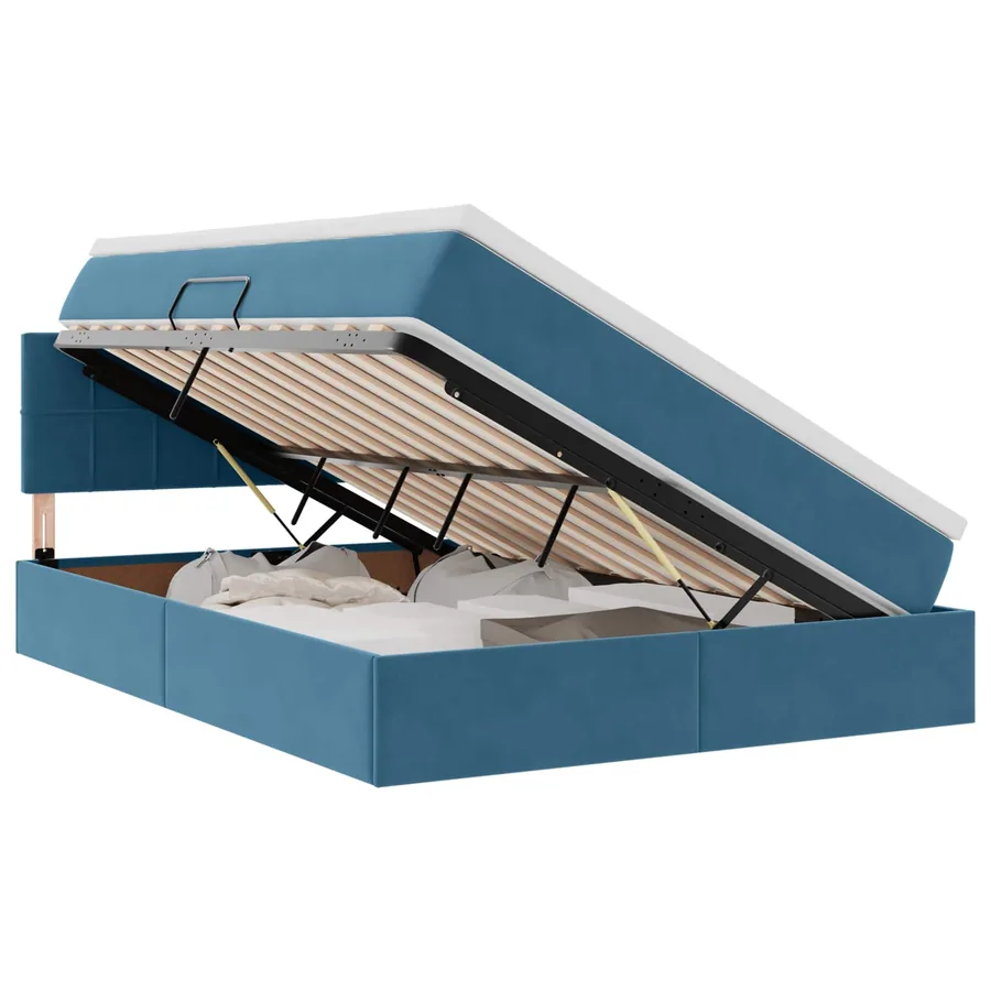 Lit de rangement LED avec matelas Bleu foncé 140 x 200 cm - 2