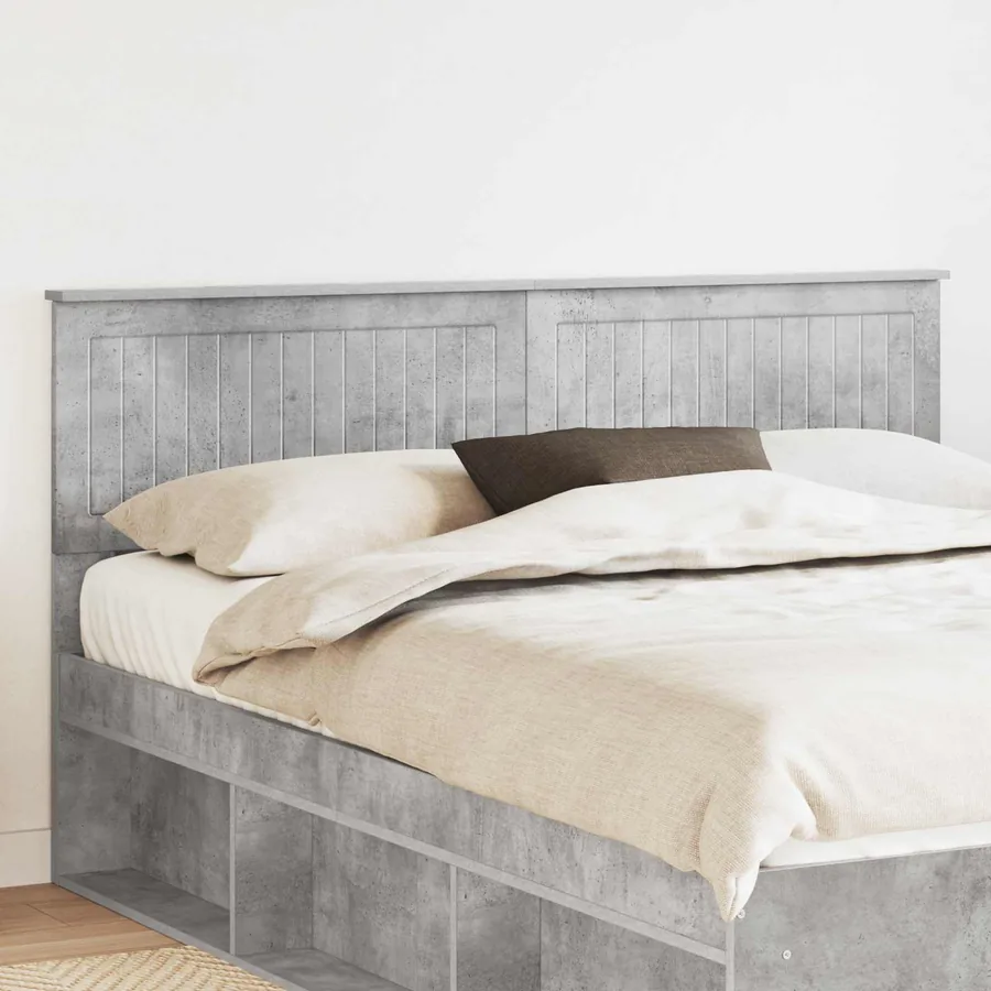 Tête de lit Gris béton Bois d'ingénierie