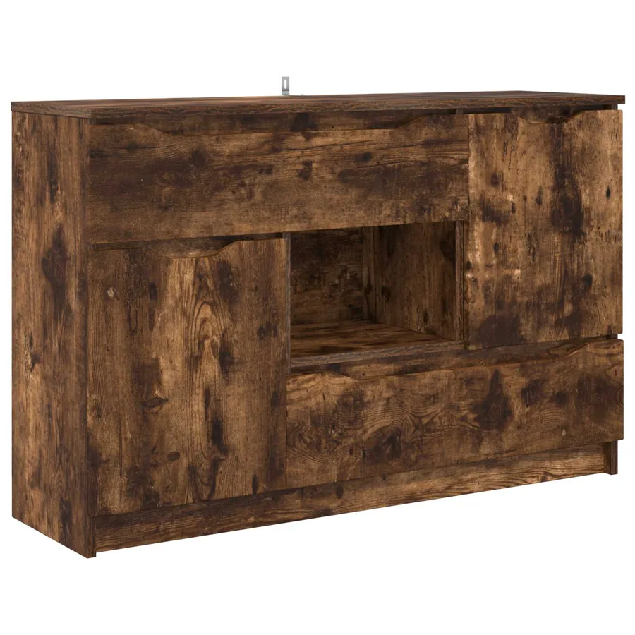 Buffet avec tiroir Chêne fumé 100 x 30 x 65,6 Bois d'ingénierie - 2