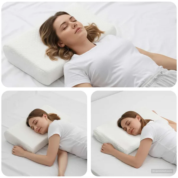 Coussin de sommeil Uni Blanc 57 x 37 x 11,5 cm