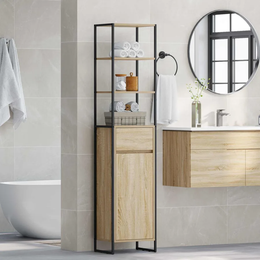 Cabinet de salle de bain avec tiroir Sonoma 40 x 30 x 180 cm - 4