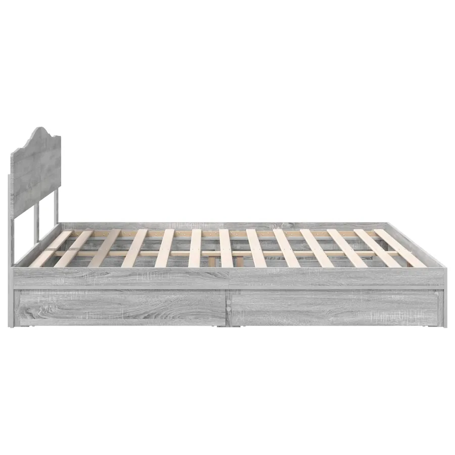 Lit de Rangement Gris Sonoma 180 x 200 cm Bois d'ingénierie - 9