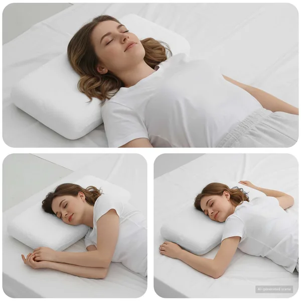 Coussin de sommeil Uni Blanc 70 x 36 x 8,5 cm