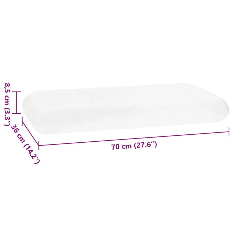 Coussin de sommeil Uni Blanc 70 x 36 x 8,5 cm - 8