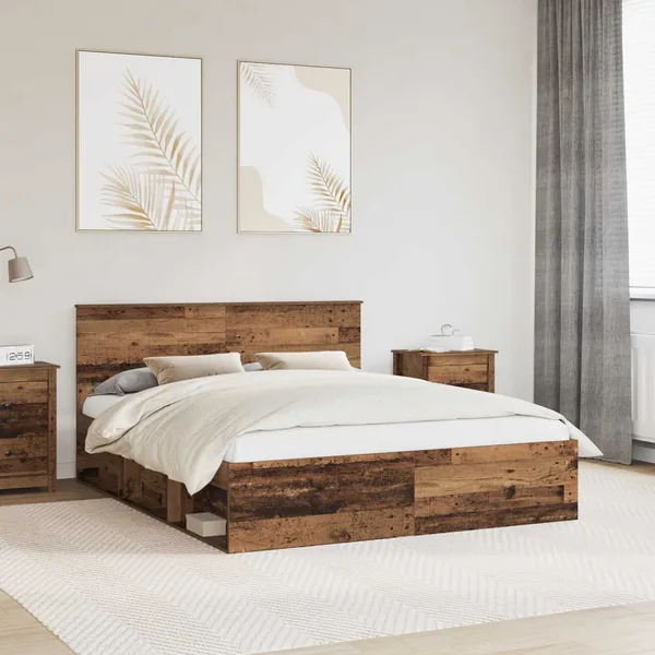 Cadre de lit Bois ancien 160 x 200 cm Pin massif