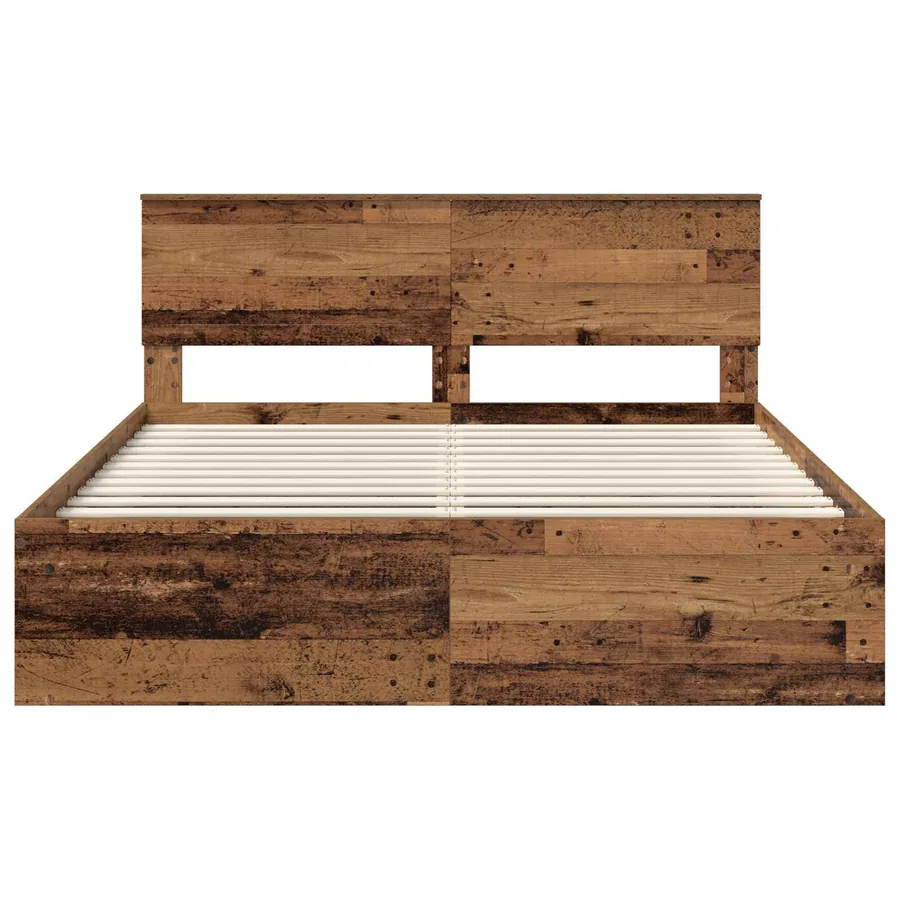 Cadre de lit Bois ancien 160 x 200 cm Pin massif - 7