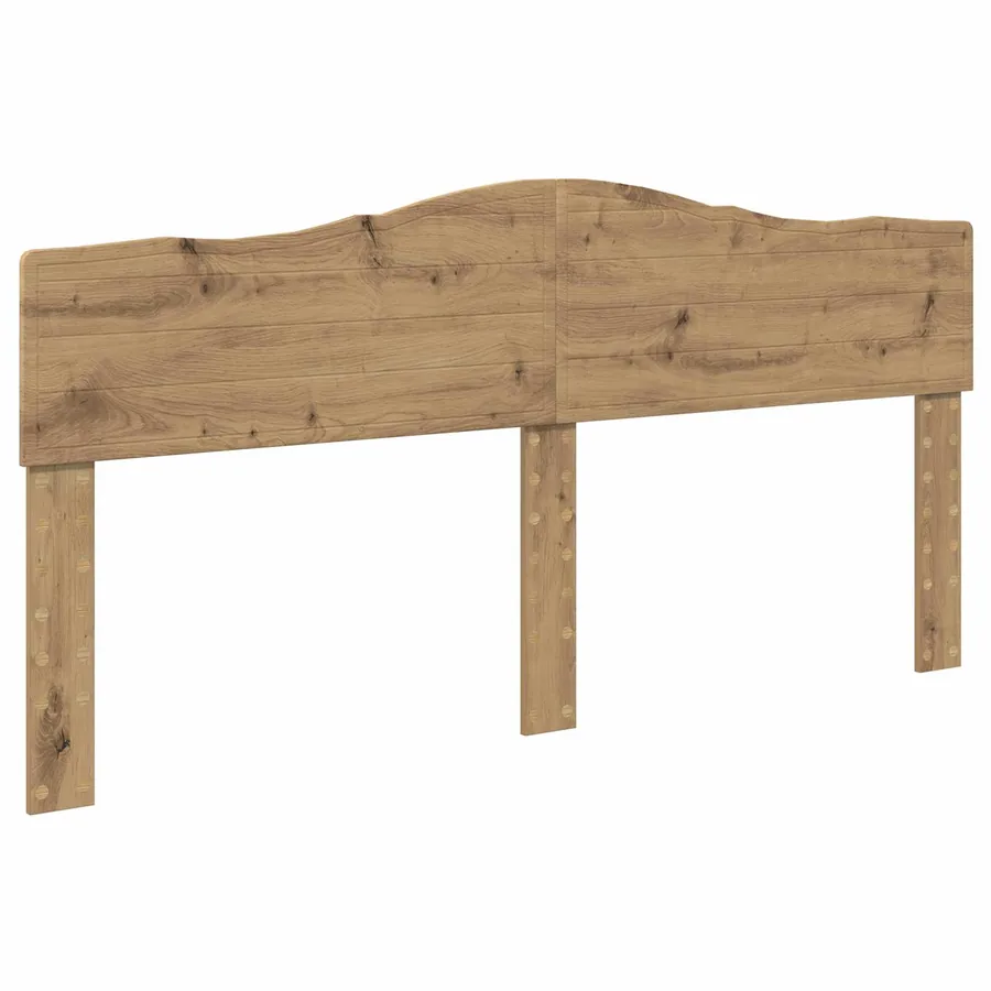 Cadre de lit Chêne artisan 200 x 200 cm Bois de pin massif - 6