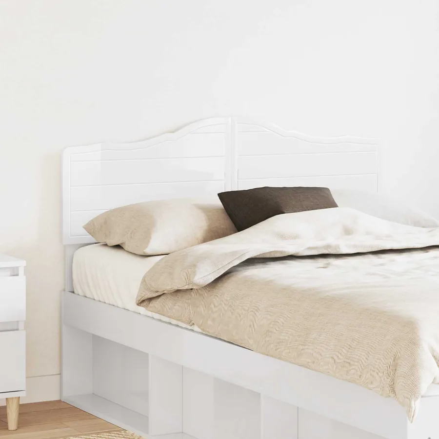 Tête de lit Blanc Brillant Bois d'ingénierie