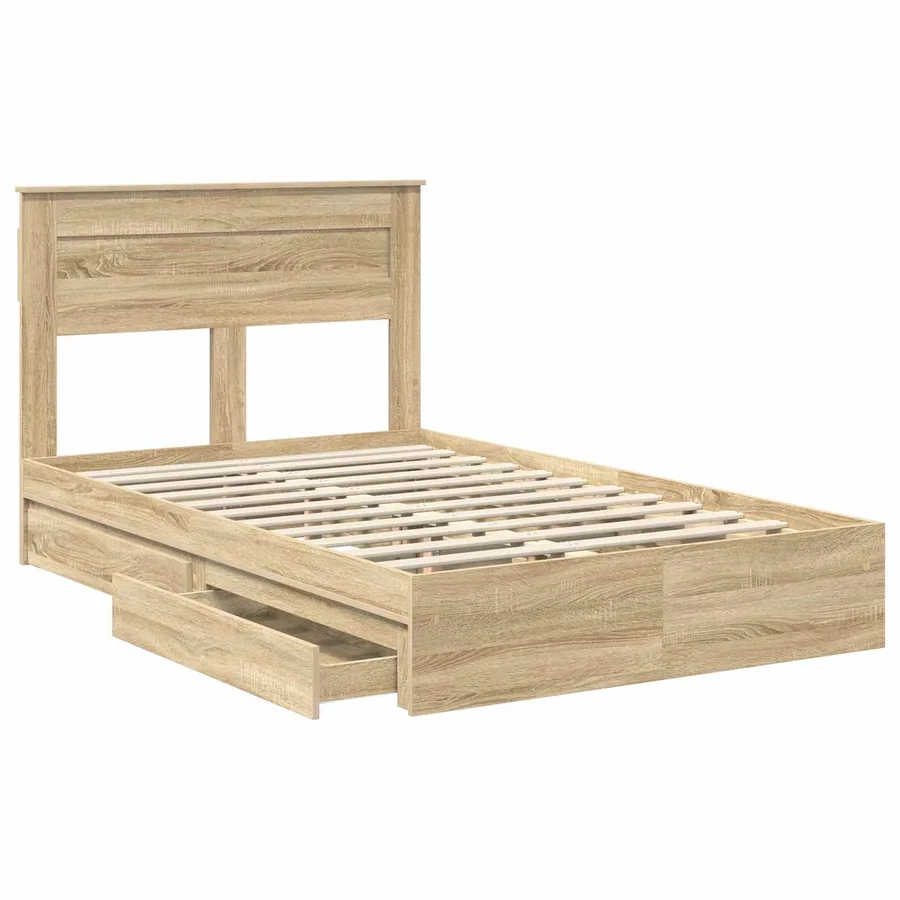 Lit de Rangement Chêne Sonoma 120 x 200 cm Bois d'ingénierie - 5