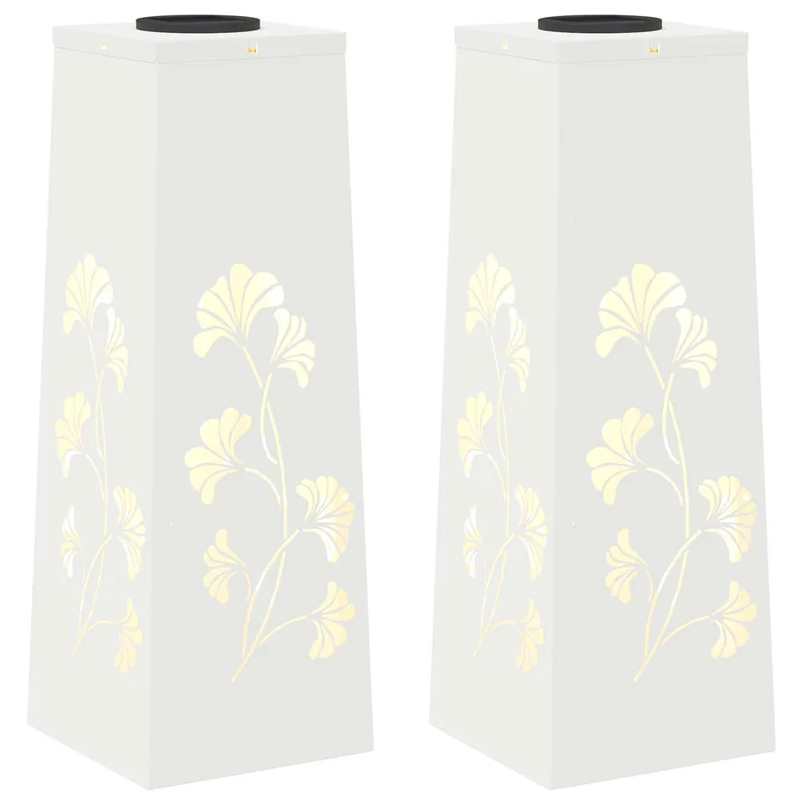 Lumière de chemin LED solaire 2 pcs Blanc chaud 18 x 18 x 50 cm - 2