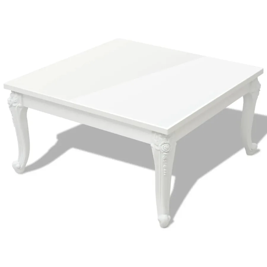 Table basse 80x80x42 cm Blanc brillant - 2