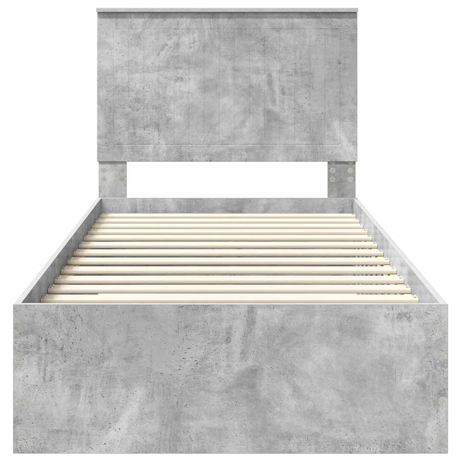 Cadre de lit Gris béton 90 x 200 cm Bois d'ingénierie - 7