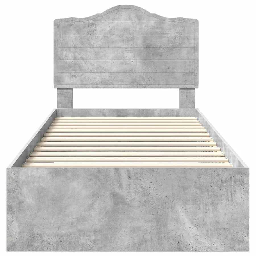 Cadre de lit Gris béton 90 x 200 cm Bois d'ingénierie - 7