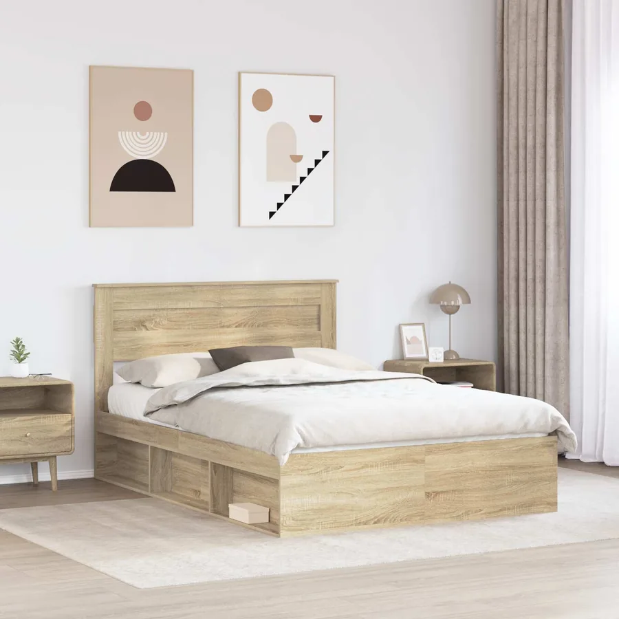 Cadre de lit Sonoma 140 x 200 cm Bois de pin massif - 3