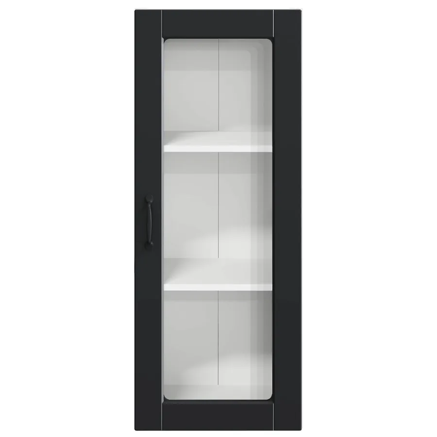 Cabinet en verre mural PORTO Noir 40 x 31 x 100 cm - 6