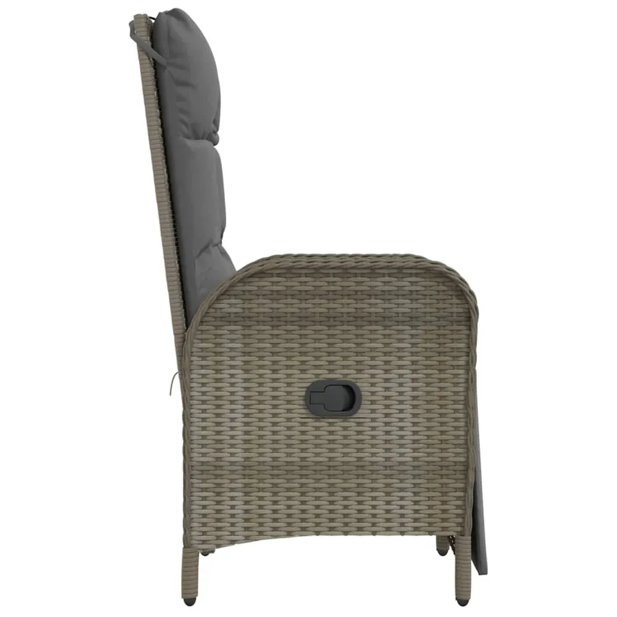 Chaises inclinables d'extérieur et coussins lot de 2 Poly rotin - 6