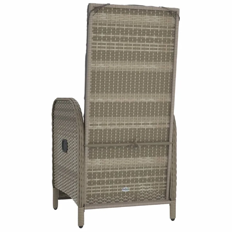 Chaises inclinables d'extérieur et coussins lot de 2 Poly rotin - 7