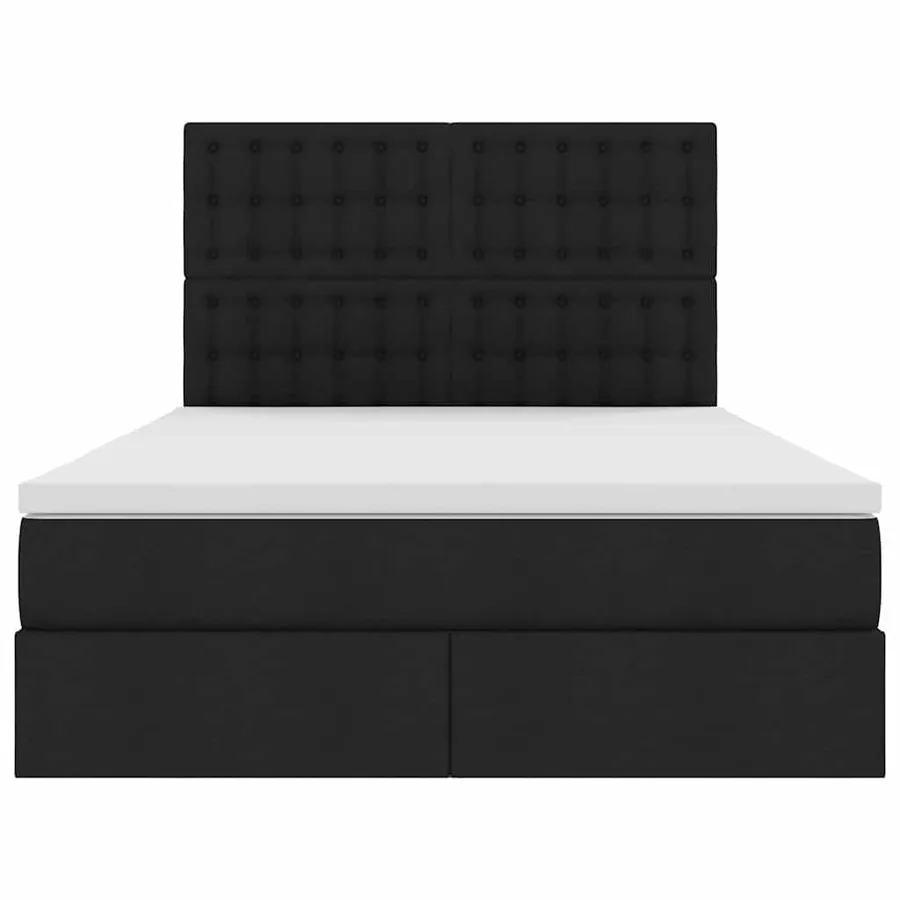 Lit avec rangement et matelas Noir 140 x 200 cm tissu - 7