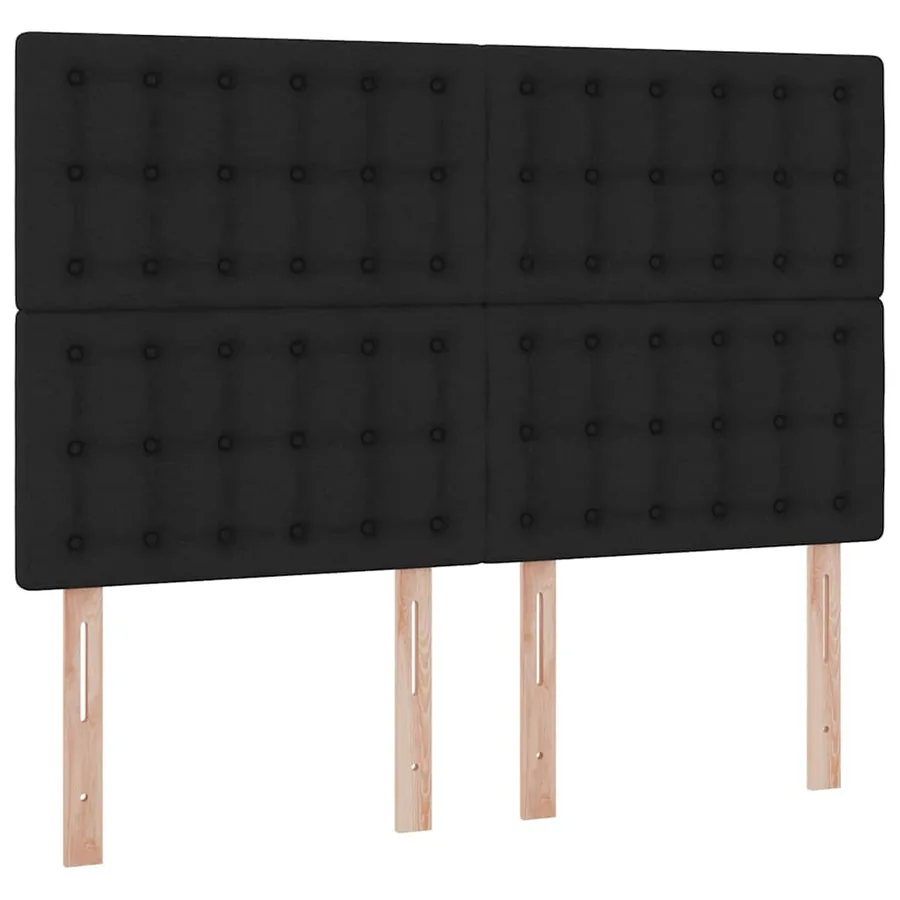 Lit avec rangement et matelas Noir 140 x 200 cm tissu - 9