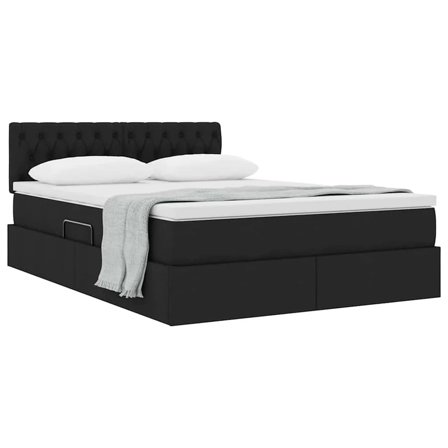 Lit avec rangement et matelas avec matelas Noir 140 x 200 cm - 3