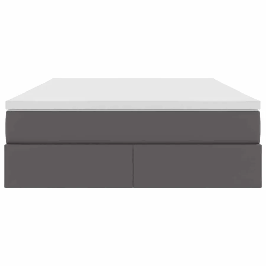 Lit avec rangement et matelas Gris 140 x 200 cm Simili cuir - 7