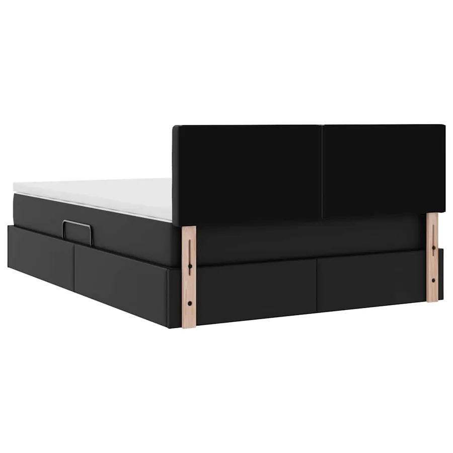 Lit avec rangement et matelas Noir 140 x 200 cm Simili cuir - 11