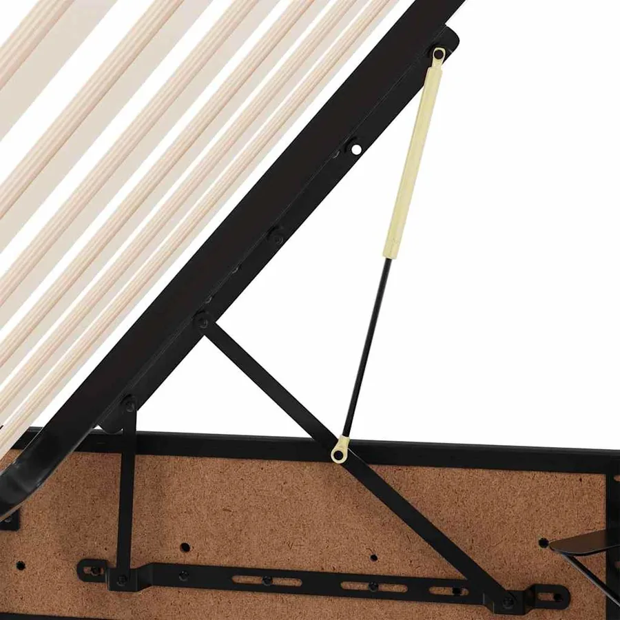 Lit avec rangement et matelas Noir 140 x 200 cm Simili cuir - 13