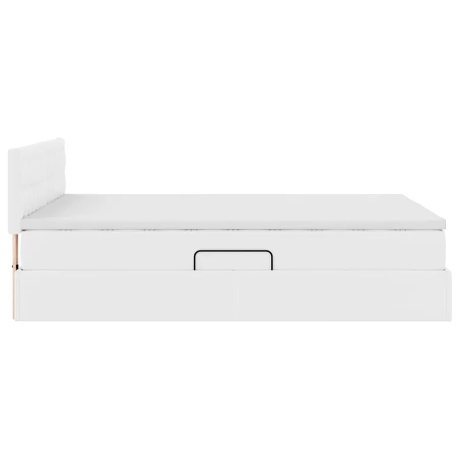 Lit avec rangement et LED avec matelas Blanc pur 140 x 200 cm - 11