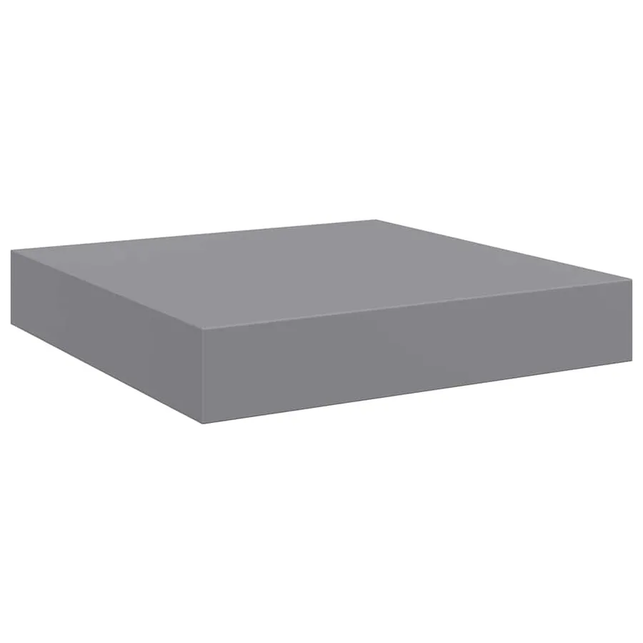 Floating wall shelves 2 pcs grey 23x23.5x3.8 cm MDF - 6