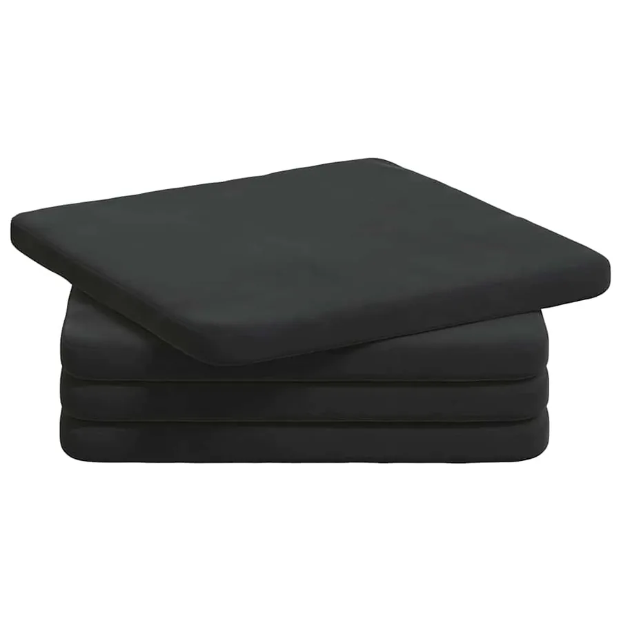 Coussins de siège 4 pcs Noir 40 x 40 x 3 cm Velours - 2
