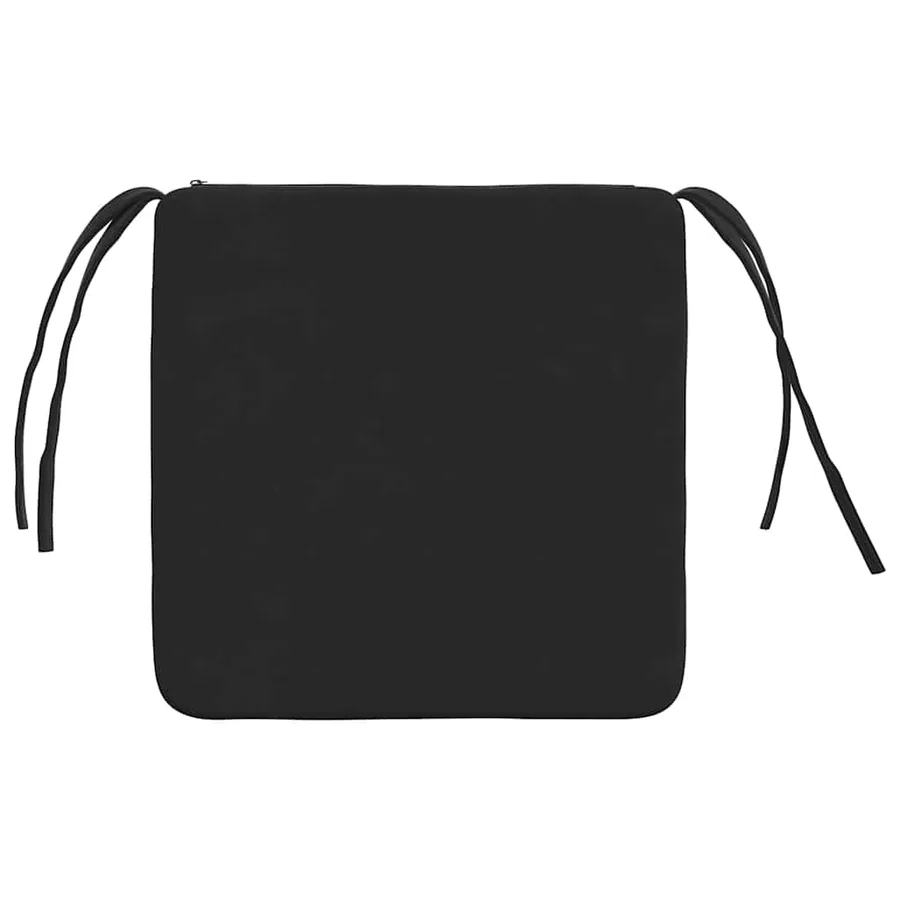 Coussins de siège 4 pcs Noir 40 x 40 x 3 cm Velours - 7